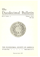 Duodecimal Bulletin Whole No 1 | Vol 1 No 2 Duodecimal Bulletin Whole No 1 | Vol 1 No 2
