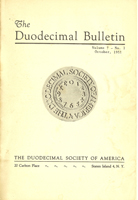 Duodecimal Bulletin Whole No 15 | Vol 7 No 1 Duodecimal Bulletin Whole No 15 | Vol 7 No 1