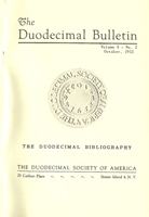 Duodecimal Bulletin Whole No 17 | Vol 8 No 2 Duodecimal Bulletin Whole No 17 | Vol 8 No 2
