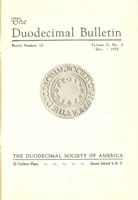 Duodecimal Bulletin Whole No 1B | Vol B No 2 Duodecimal Bulletin Whole No 1B | Vol B No 2