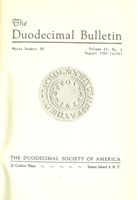 Duodecimal Bulletin Whole No 28 | Vol 14 No 1 Duodecimal Bulletin Whole No 28 | Vol 14 No 1