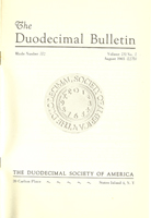 Duodecimal Bulletin Whole No 32 | Vol 18 No 1 Duodecimal Bulletin Whole No 32 | Vol 18 No 1