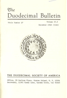 Duodecimal Bulletin Whole No 37 | Vol 1B No 2 Duodecimal Bulletin Whole No 37 | Vol 1B No 2
