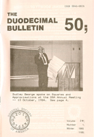 Duodecimal Bulletin Whole No 50 | Vol 2A No 1 Duodecimal Bulletin Whole No 50 | Vol 2A No 1