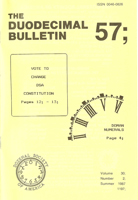Duodecimal Bulletin Whole No 57 | Vol 30 No 2 Duodecimal Bulletin Whole No 57 | Vol 30 No 2