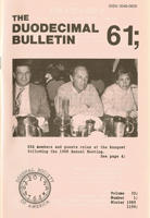 Duodecimal Bulletin Whole No 61 | Vol 32 No 1 Duodecimal Bulletin Whole No 61 | Vol 32 No 1