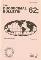 Duodecimal Bulletin Whole No 62 | Vol 32 No 2 Duodecimal Bulletin Whole No 62 | Vol 32 No 2