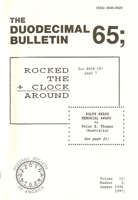 Duodecimal Bulletin Whole No 65 | Vol 33 No 2 Duodecimal Bulletin Whole No 65 | Vol 33 No 2