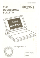 Duodecimal Bulletin Whole No 80 | Vol 40 No 1 Duodecimal Bulletin Whole No 80 | Vol 40 No 1
