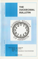 Duodecimal Bulletin Whole No 8A | Vol 45 No 1 Duodecimal Bulletin Whole No 8A | Vol 45 No 1