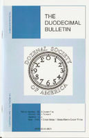 Duodecimal Bulletin Whole No 95 | Vol 48 No 2 Duodecimal Bulletin Whole No 95 | Vol 48 No 2
